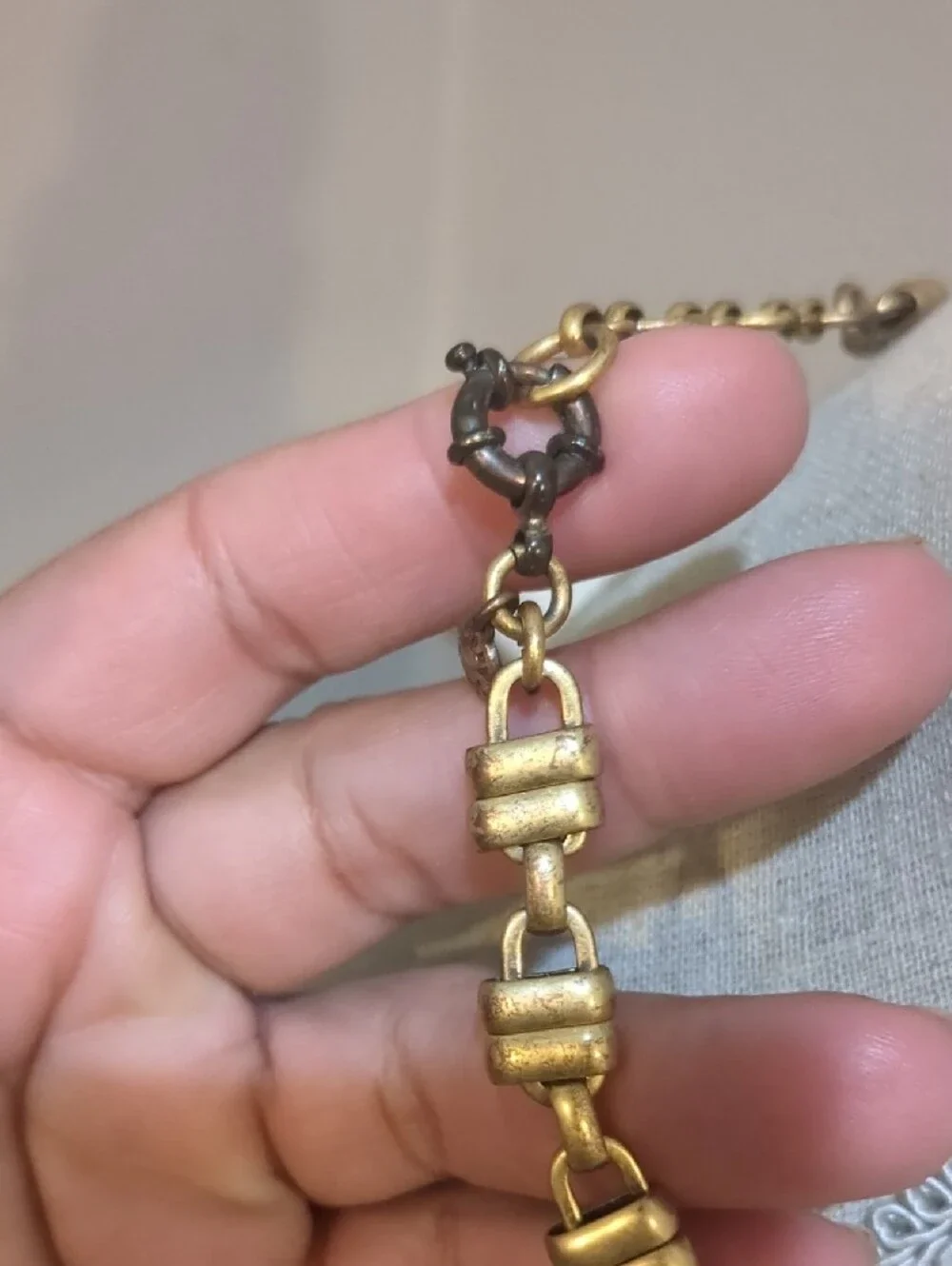 Vintage J Crew Gold Statement Leaf Necklace with Clear Crystals